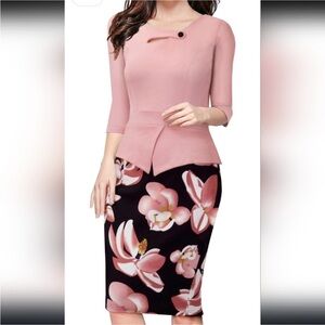 NEW.           Pink and floral dress